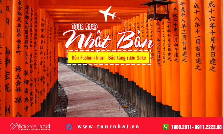 Tour Nhật Đền Fushimi Inari - Bảo tàng rượu Sake 5 ngày 4 đêm
